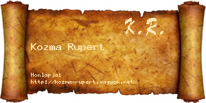 Kozma Rupert névjegykártya